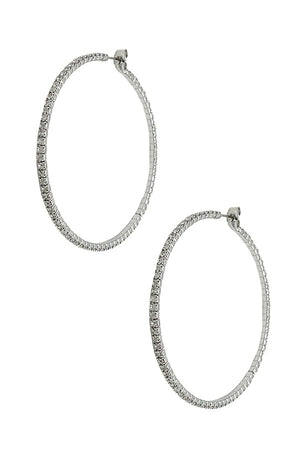 6MM hinestone Pave Hoop Earring