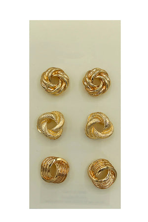 Triple Know Accent Earring Set