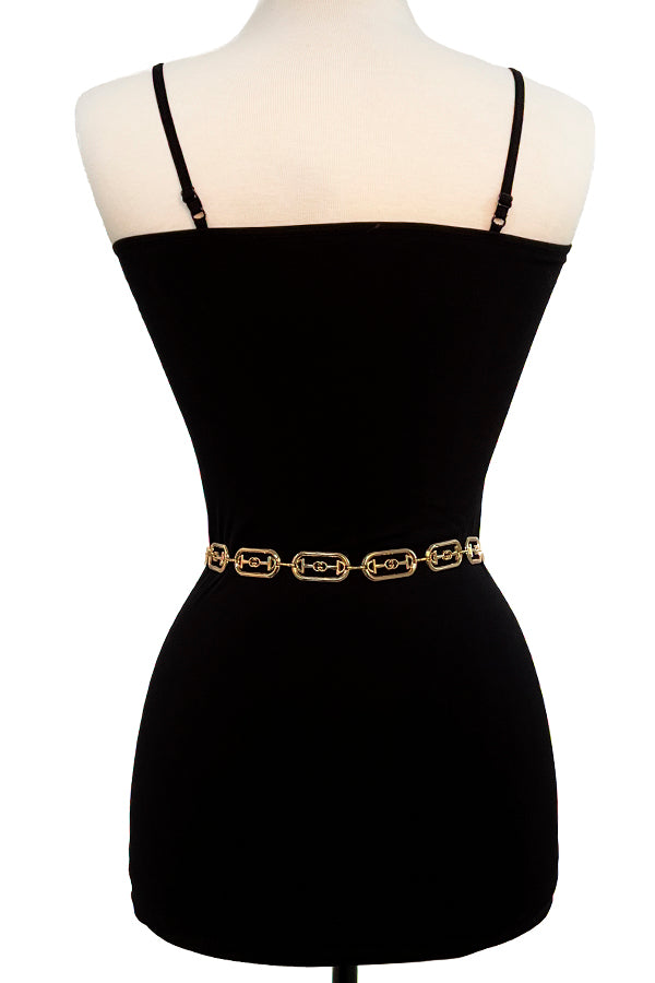 Oval CC Accent Metal Chain Belt