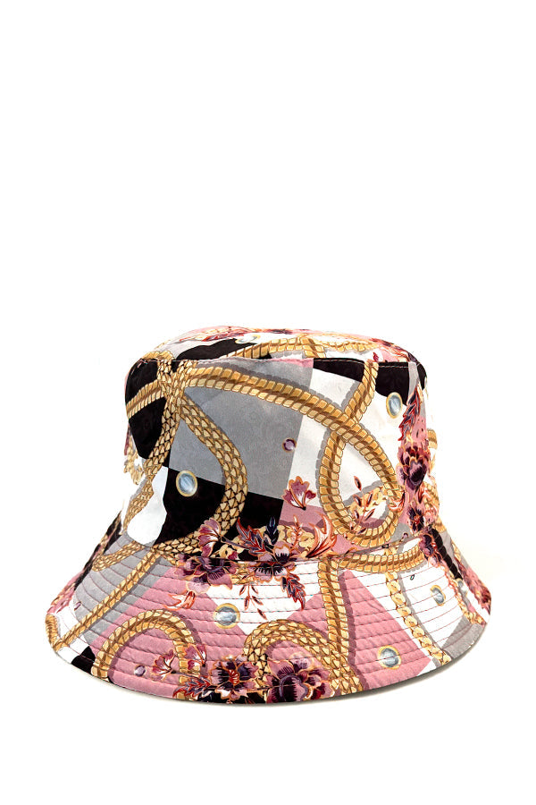 Mix Floral Chain Print Bucket Hat