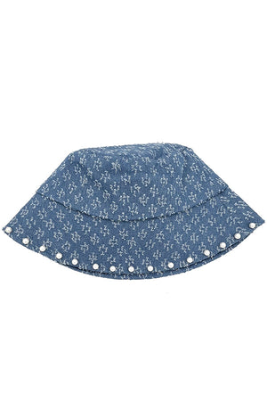 Distressed Pearl Accent Bucker Hat