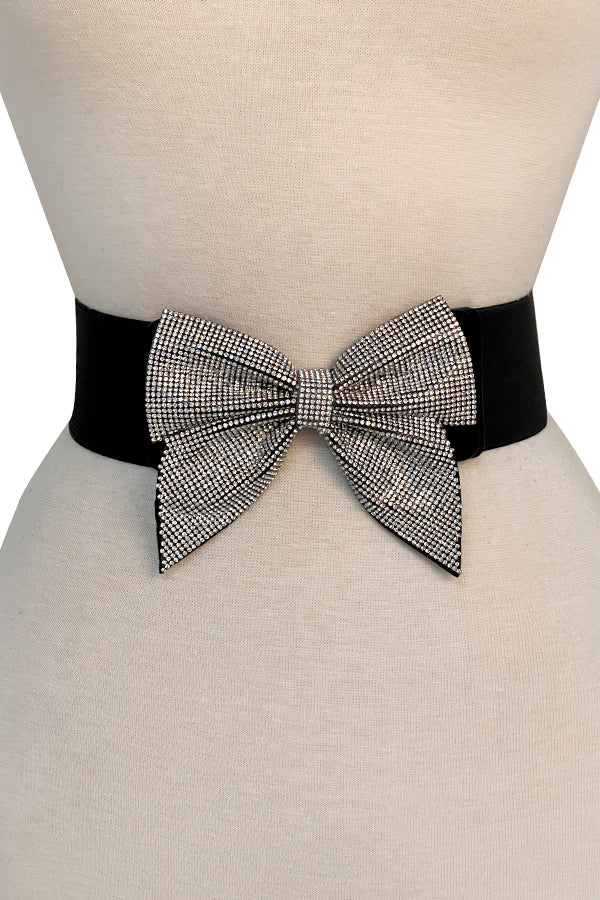 Rhinestone Ribbon Stretch Belt