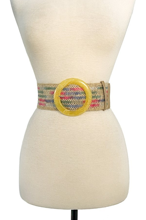 Multi Color Fashion Straw Belt