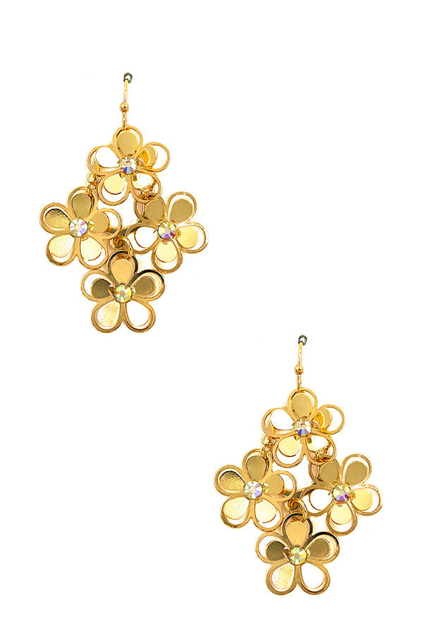 Cluster Floral Dangle Earring