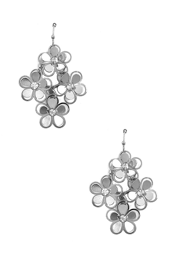 Cluster Floral Dangle Earring