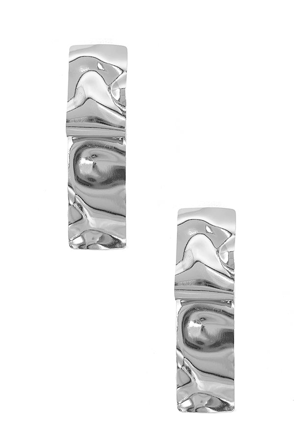Abstract Rectangle Folded Post Earring