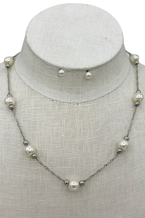 Pearl Twist Chain Necklace Set