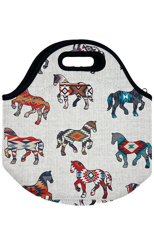 Navajo Horse Print Insulated Lunch Bag