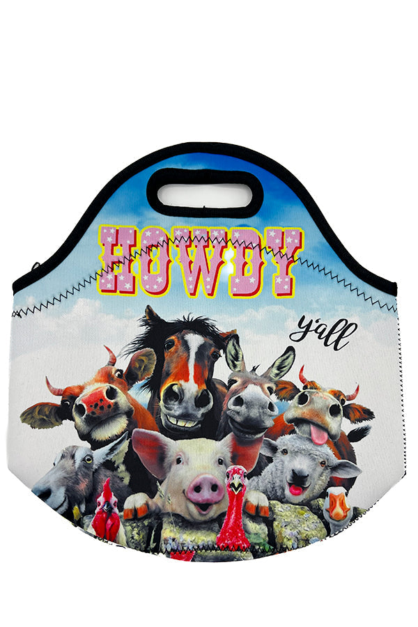 Howdy Animal Farm Insulated Lunch Bag
