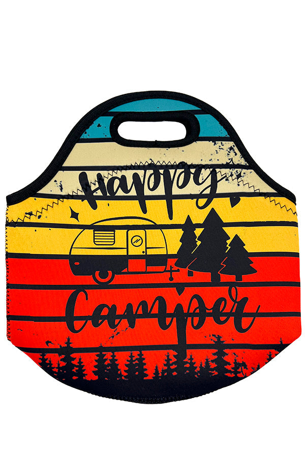 Happy Camper Print Insulated Lunch Bag