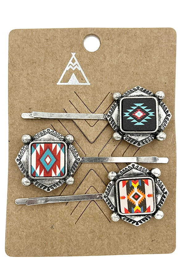 Tribal Pattern Hair Pin Set