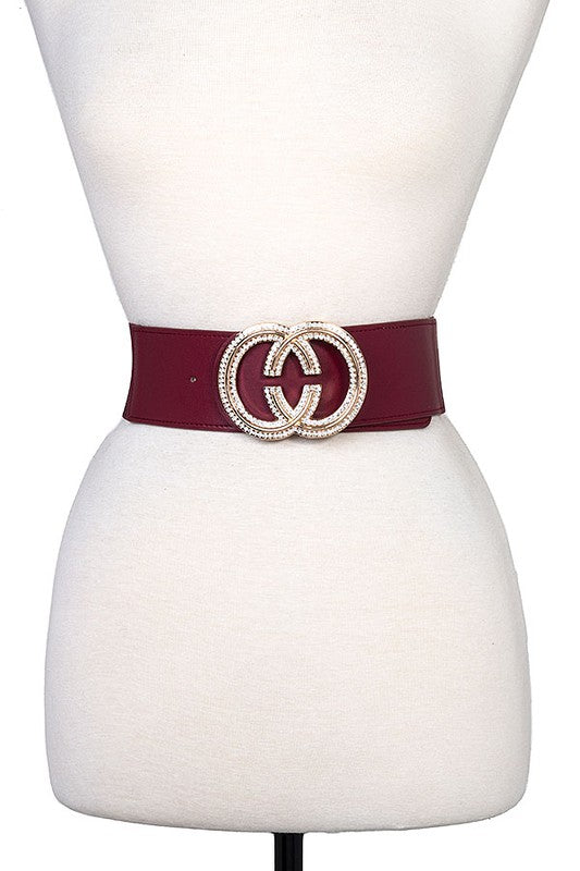 CC Rhinestne Pave Fashion Stretch Belt