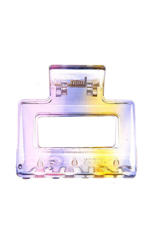 MINI RECTANGLE SEE THROUGH COLOR HAIR CLAW