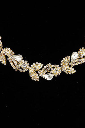 RHINESTONE AND CRYSTAL GEM PAVE EVENING NECKLACE SET