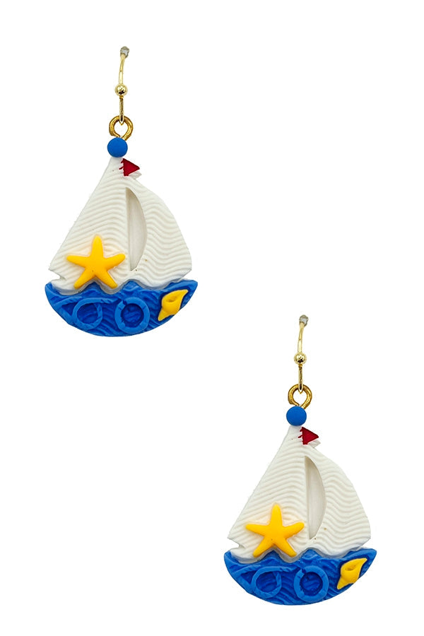 Boat Theme Dangle Earring