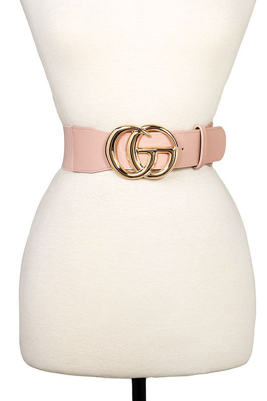 Solid Fashion Buckle Stretch Belt